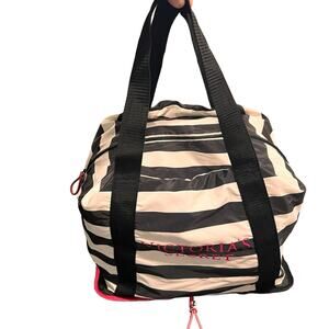 Victoria's Secret Packable, Foldable Travel Bag Color: Pink/Black/white, LARGE